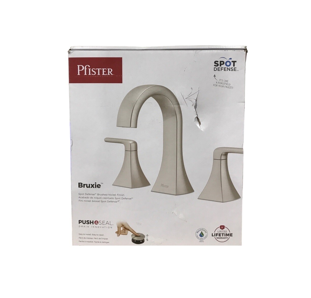 Pfister Bruxie 8 in. Widespread Double Handle Bathroom Faucet Brushed Nickel
