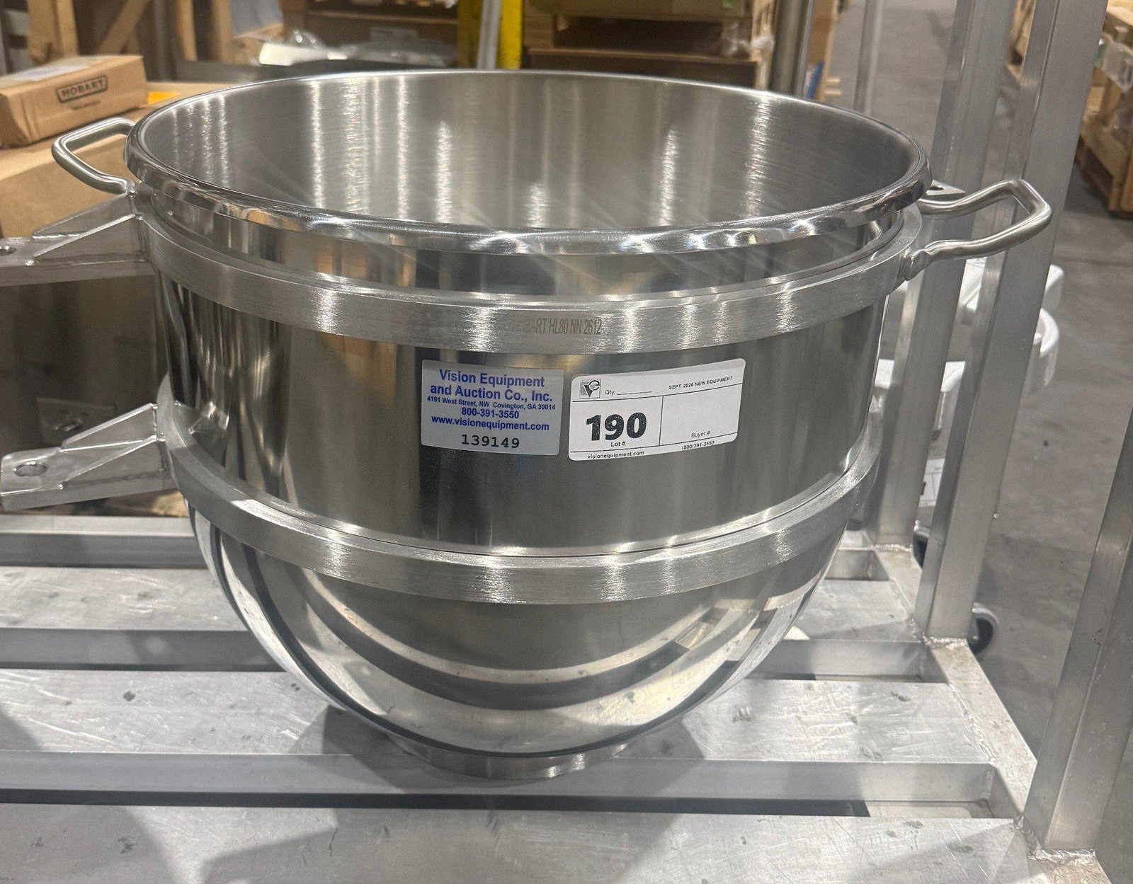 HOBART BOWL-HL80 STAINLESS STEEL BOWL FOR 80 QT LEGACY MIXER