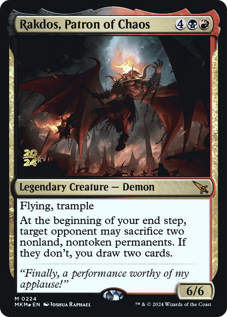 MTG Rakdos, Patron of Chaos [Murders at Karlov Manor Prerelease Promos] Foil Nea