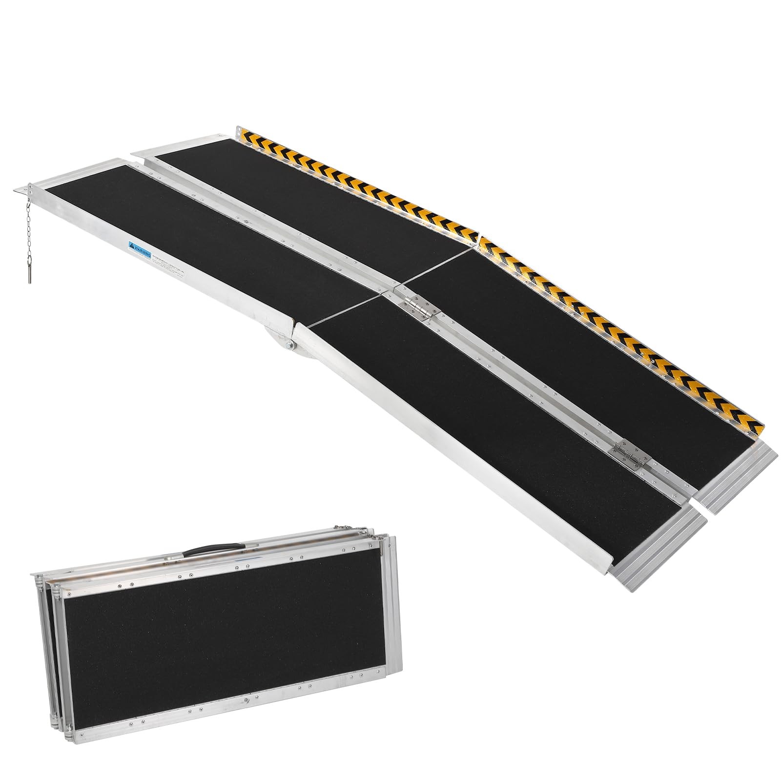 6/7/8/9/10ft Folding Aluminum Wheelchair Ramp with Transition Plate Home Vehicle
