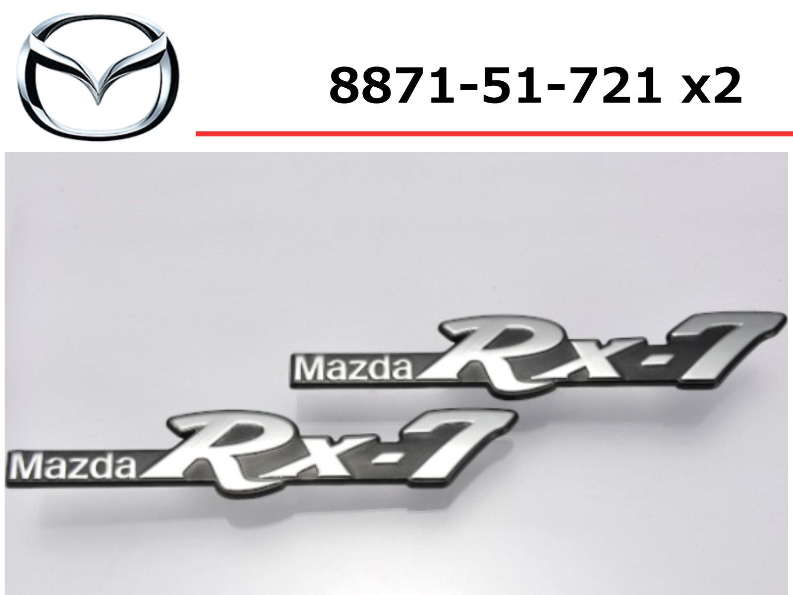 MAZDA Genuine RX-7 SAVANNA SA22C 1983-1985 Name Side Fender Badge Emblem x2 #MZ5