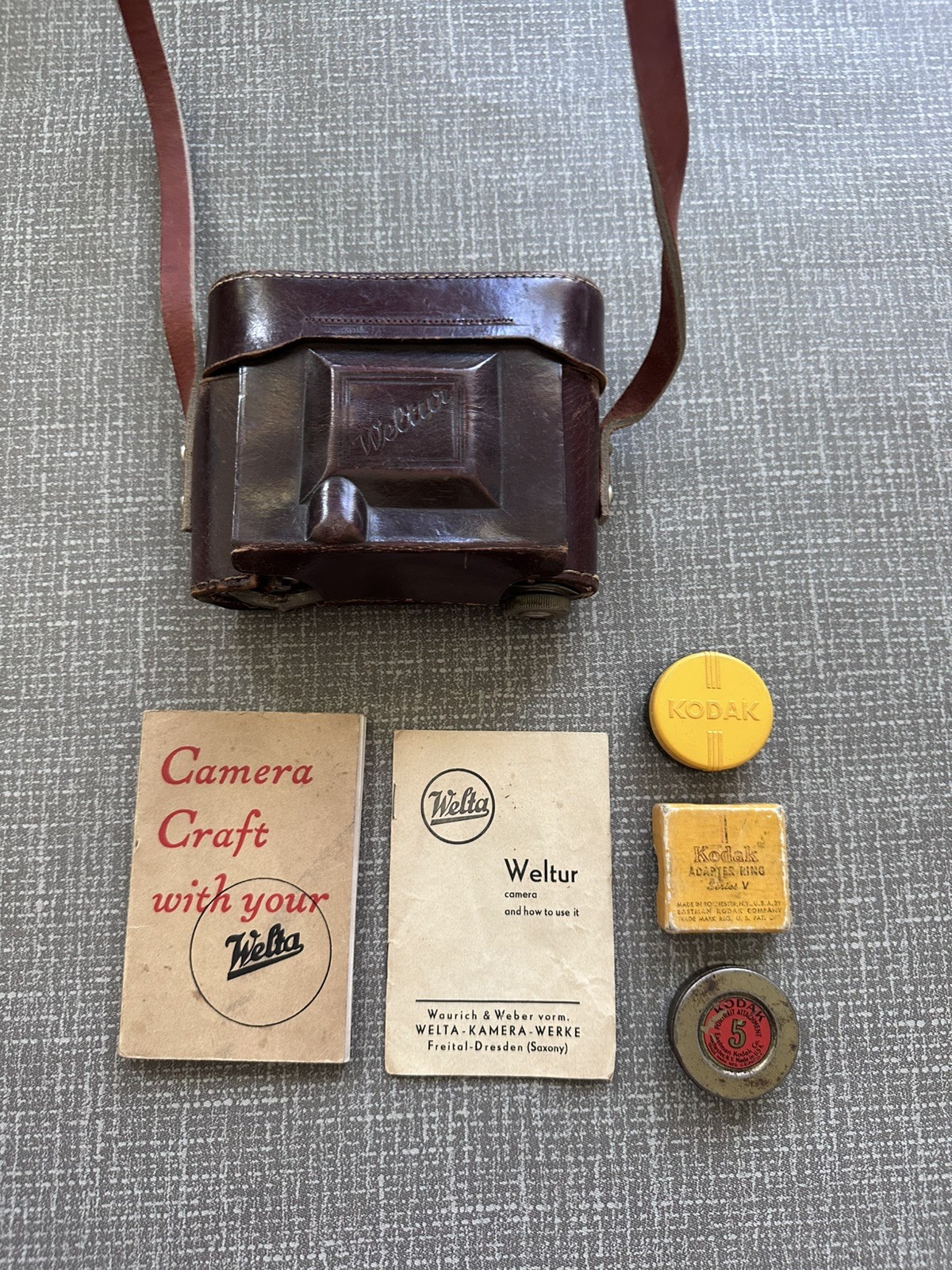 Vintage Welta Folding Film Camera Compur-Rapid Deckel München  With Accessories