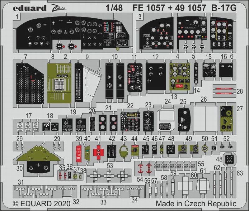 Eduard 1/48 B-17G Flying Fortress Cockpit (HK Models) FE1057 Eduard 1/48 B-17G Flying Fortress Cockpit (HK Models) FE1057