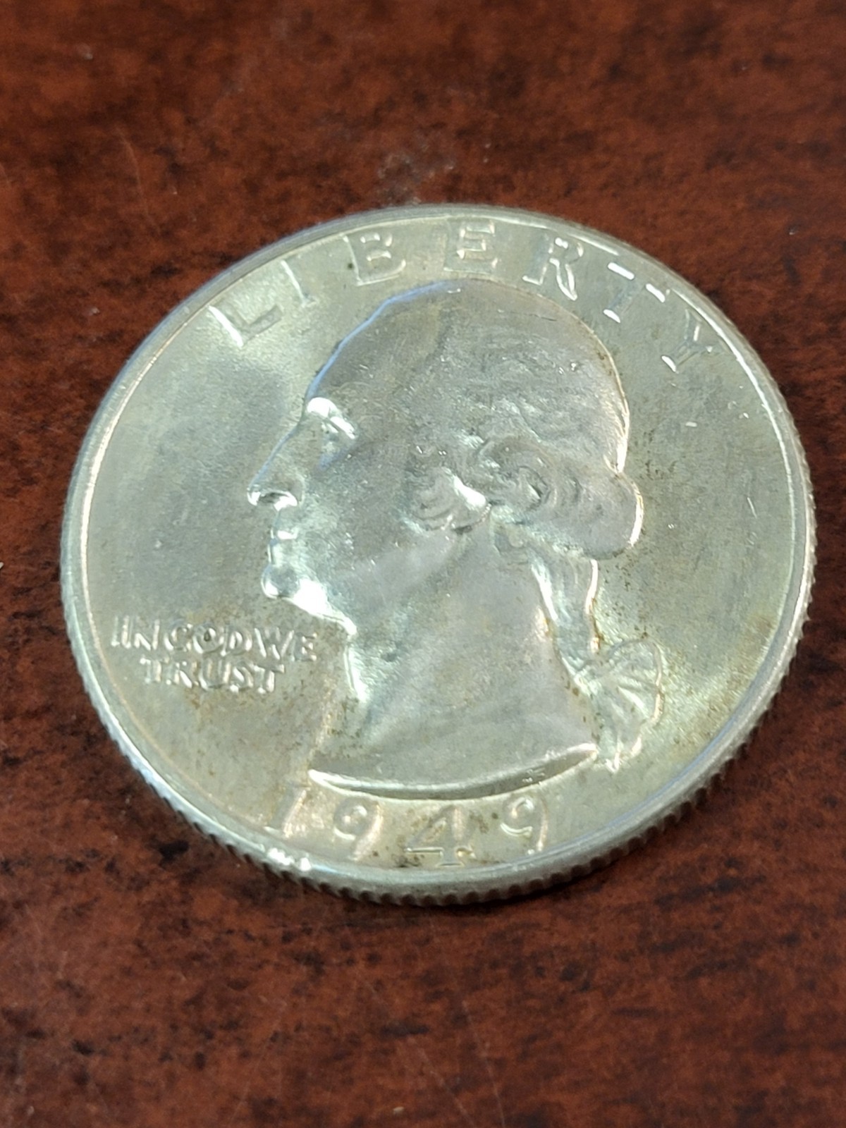 1949 D Washington Silver Quarter, uncirculated Denver     inv09    q111