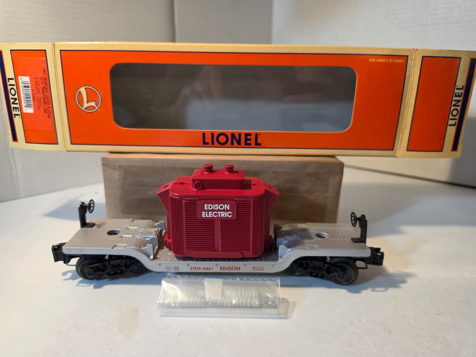 Vintage 1997 Lionel 6-19424 Flatcar w/Transformer Load ETDX 6461 Edison New OB
