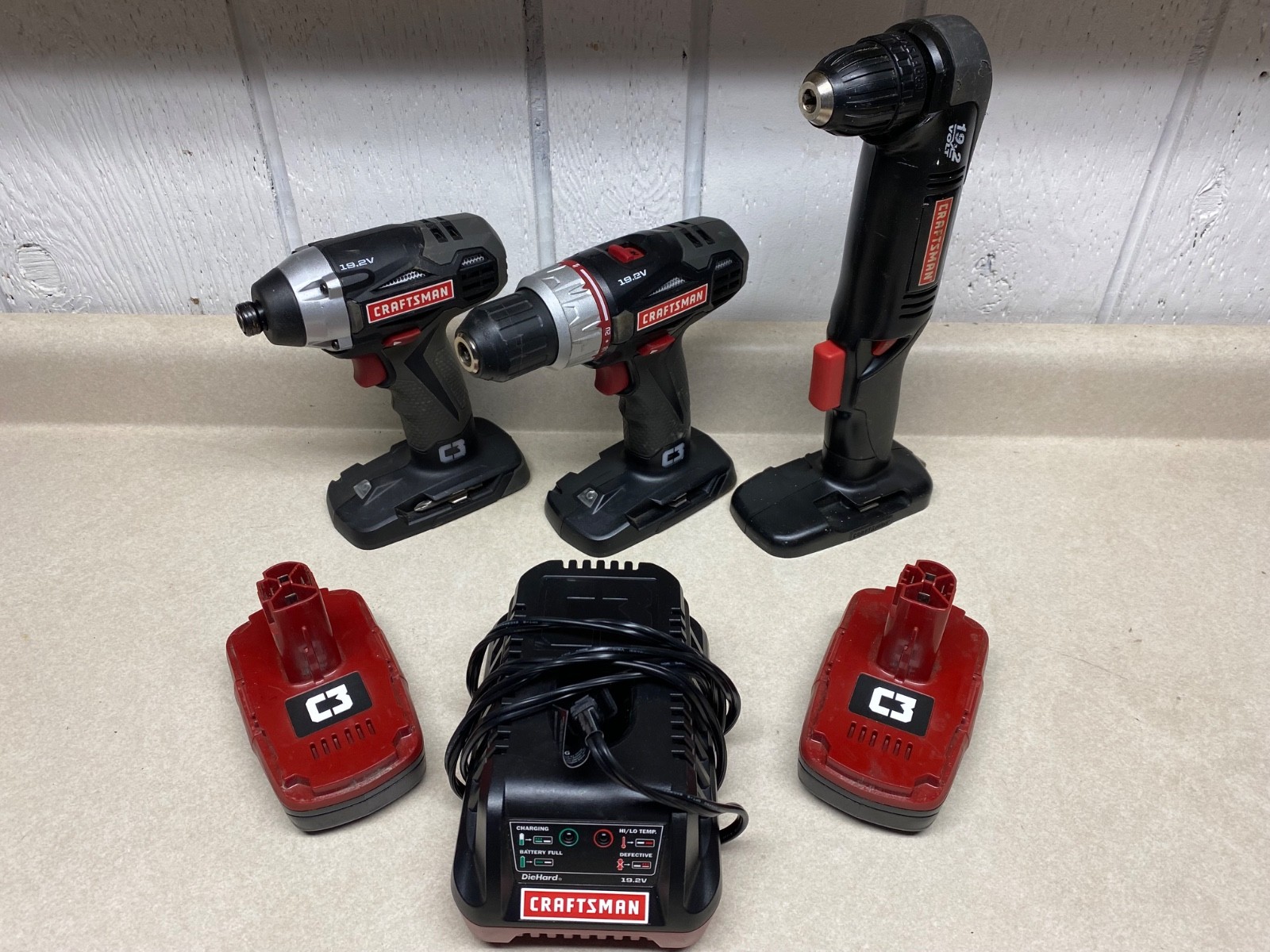 Craftsman 19.2V C3 - 3 Piece Set w/ Batteries & Charger  (Box 3)