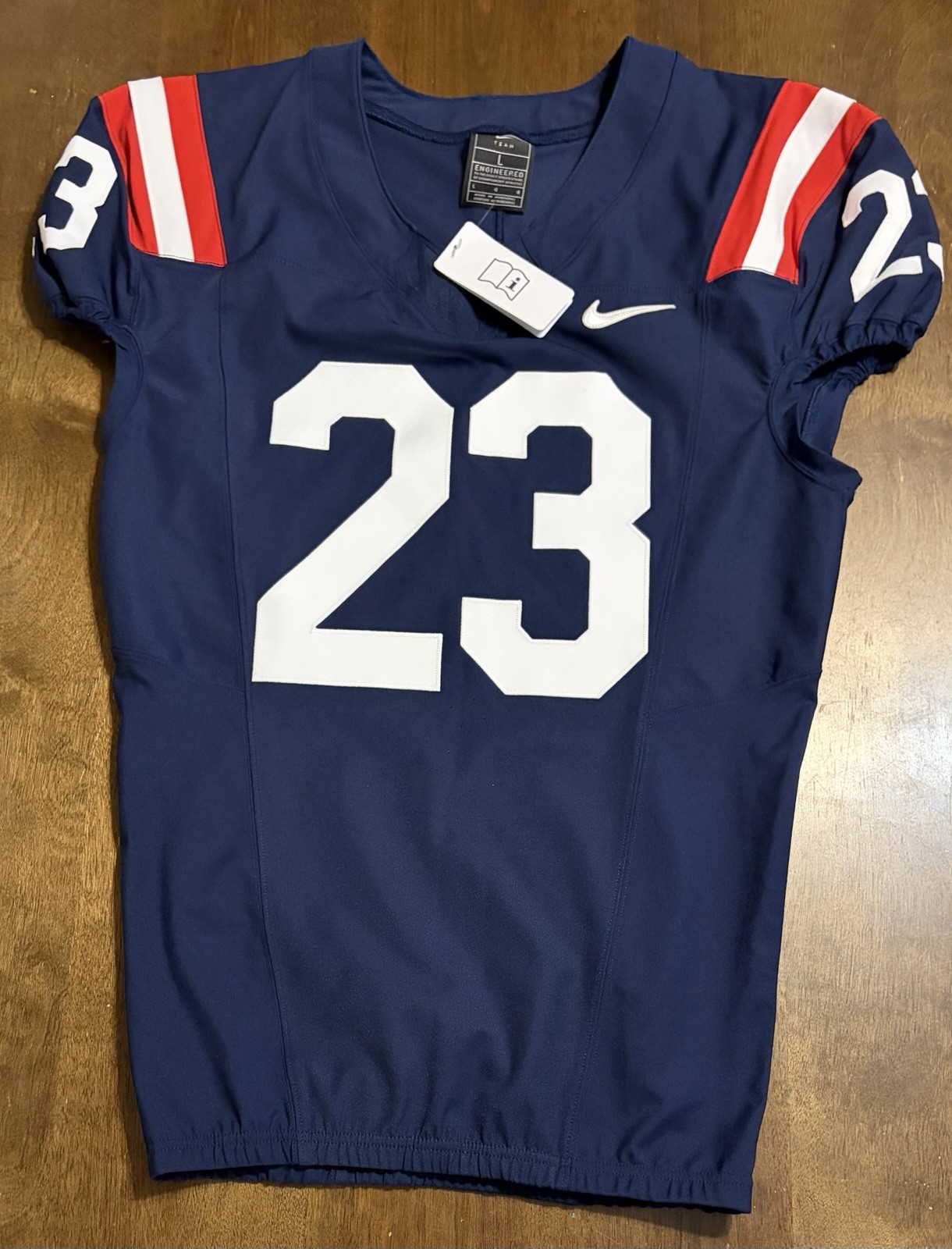 Nike Vapor FUSE Football Jersey Large L Navy Blue Red White Team Issue Sample