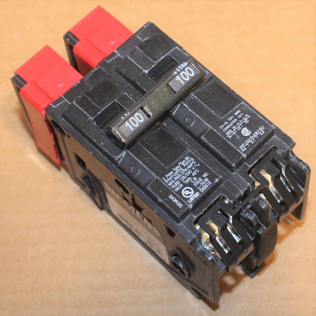 ONE Siemens BQ2B100L Double 2 Pole 100 Amp Lugs In/Out Breaker w/ Finger Shield