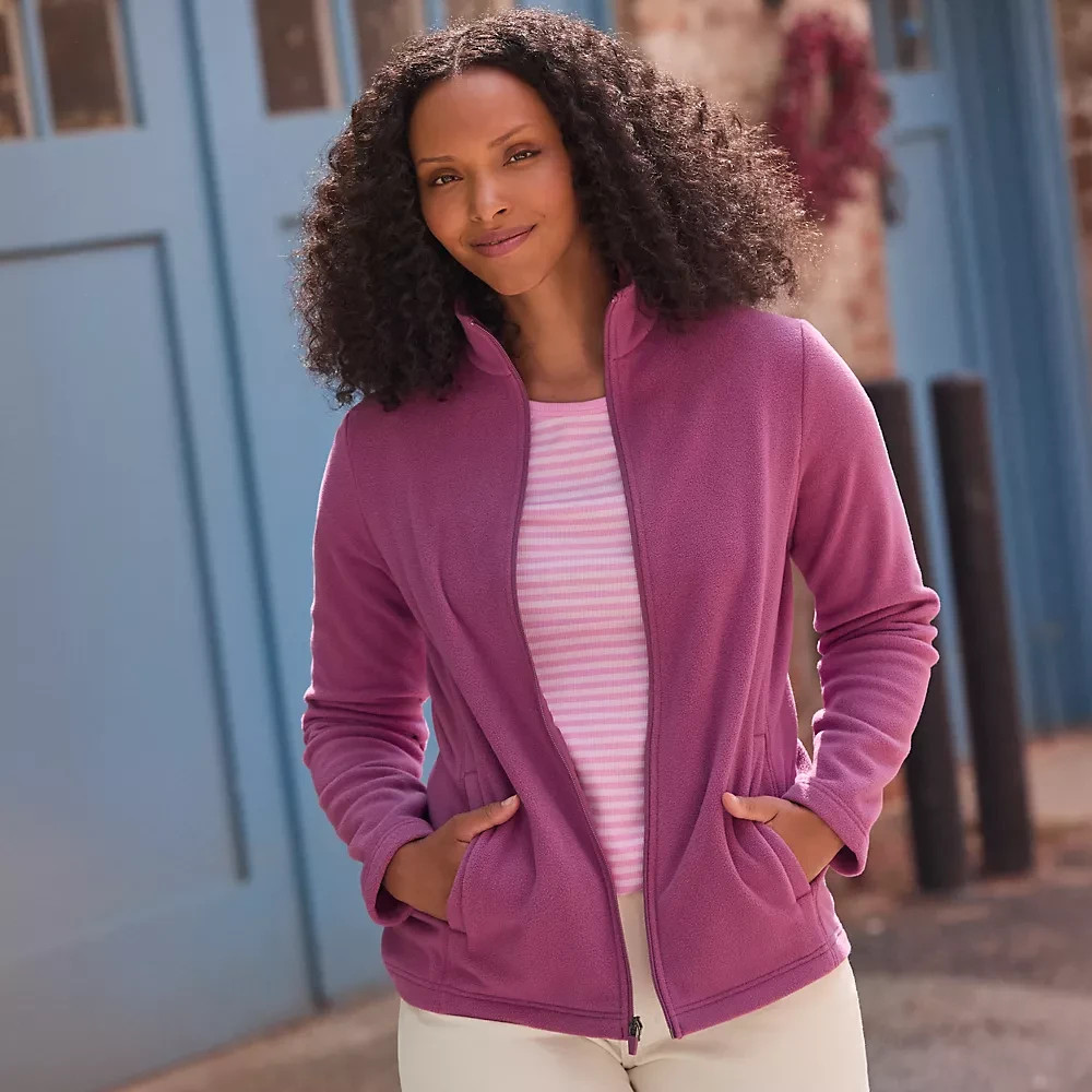 Land\'s End Women\'s Anyweather Fleece Full Zip Jacket Brand New NO IMPORT FEES