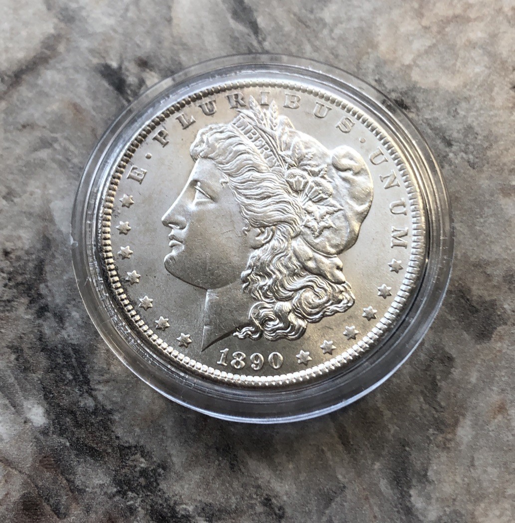 1890 MORGAN SILVER DOLLAR IN BU CONDITION 1890 MORGAN SILVER DOLLAR IN BU CONDITION