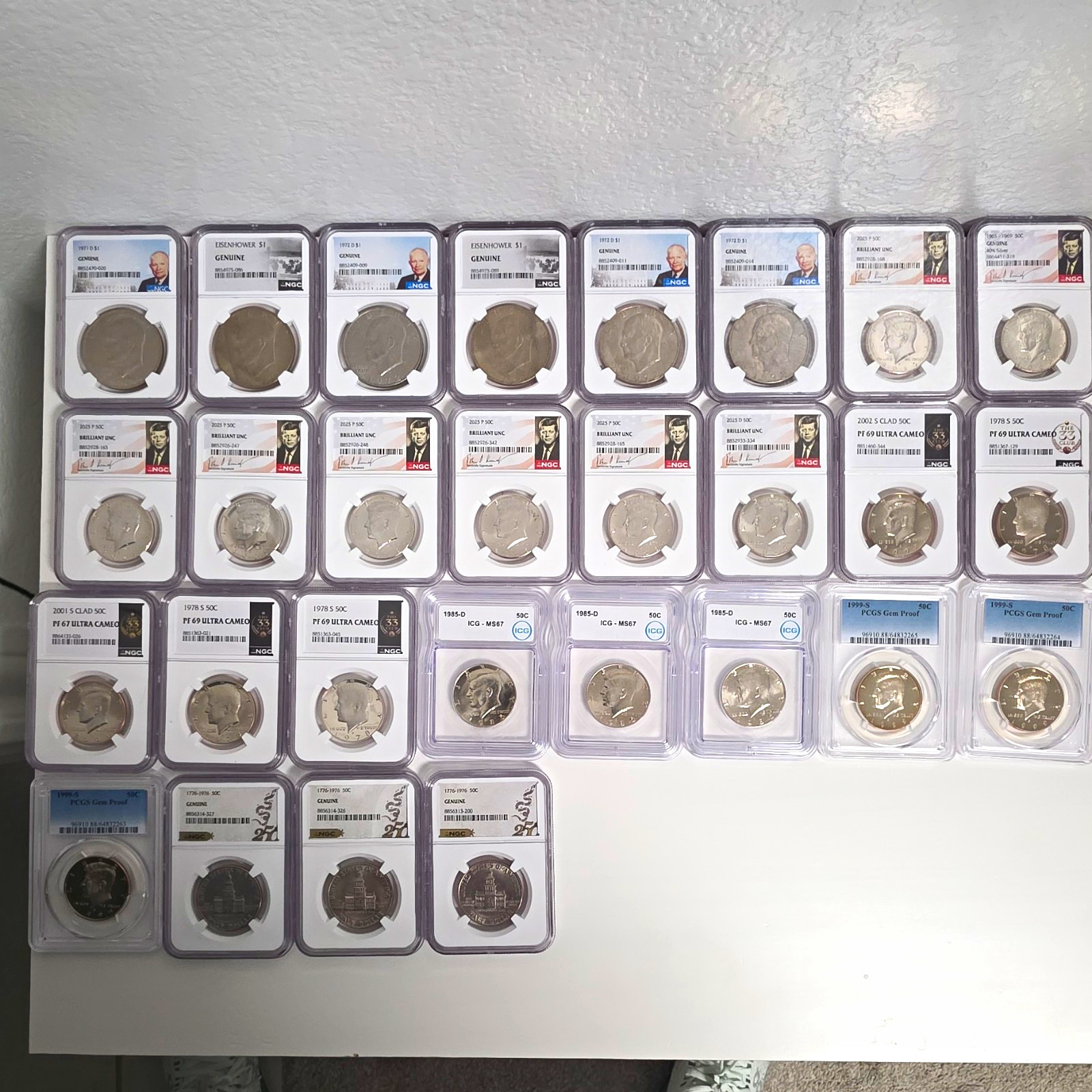 Kennedy Half Dollar 50C Clad Slab Lot NGC/PCGS/ICG 1978-2025 D/S