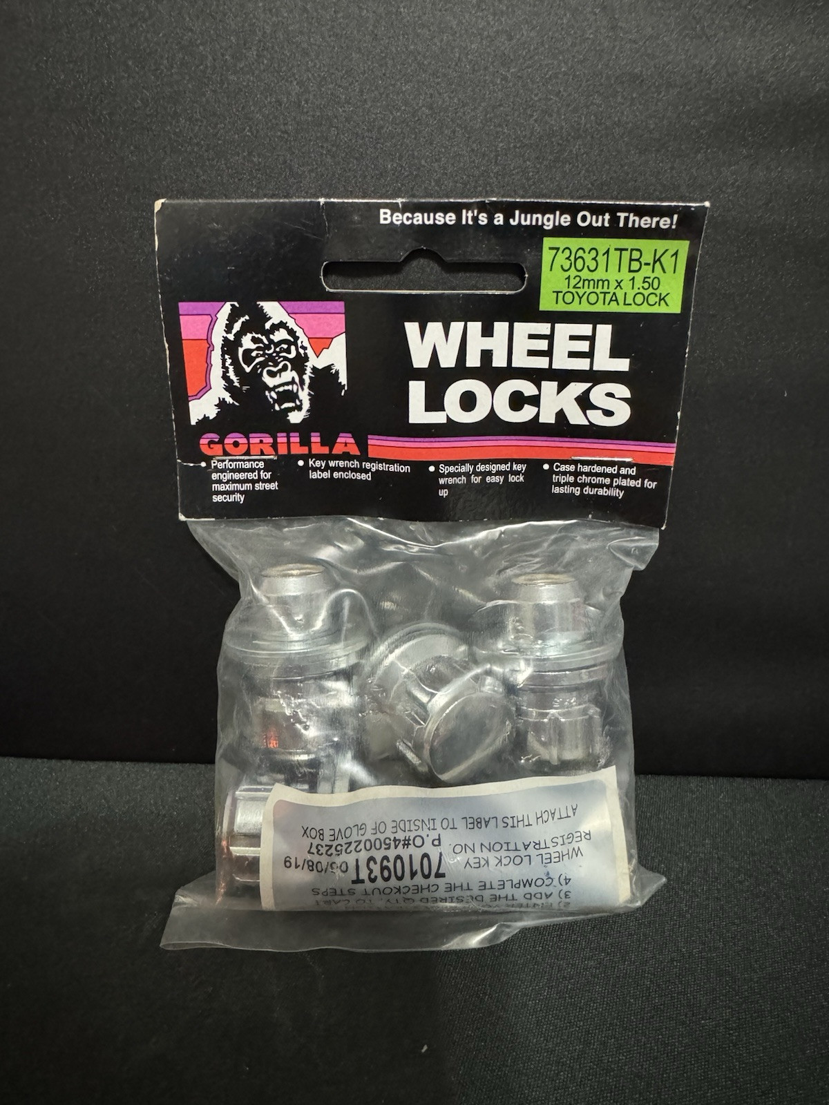Gorilla Wheel Locks, Toyota/Lexus Factory Style, 12mm x 1.50, Chrome, 73631TB-K1