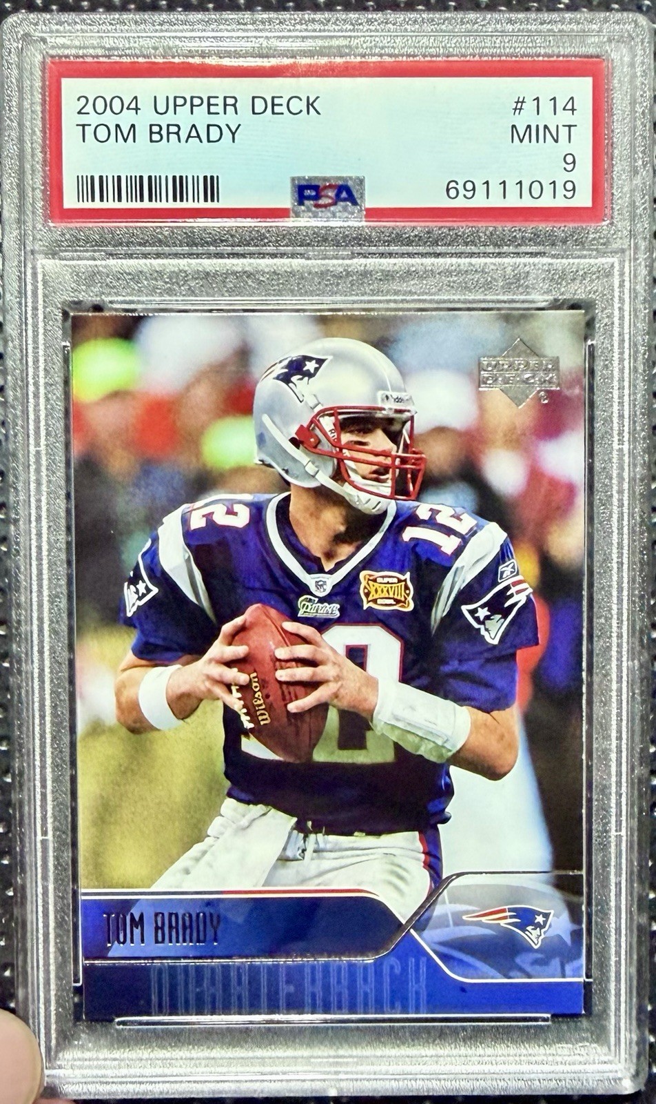 Upper Deck 2004 Tom Brady #114 PSA 9 New England Patriots NFL Football