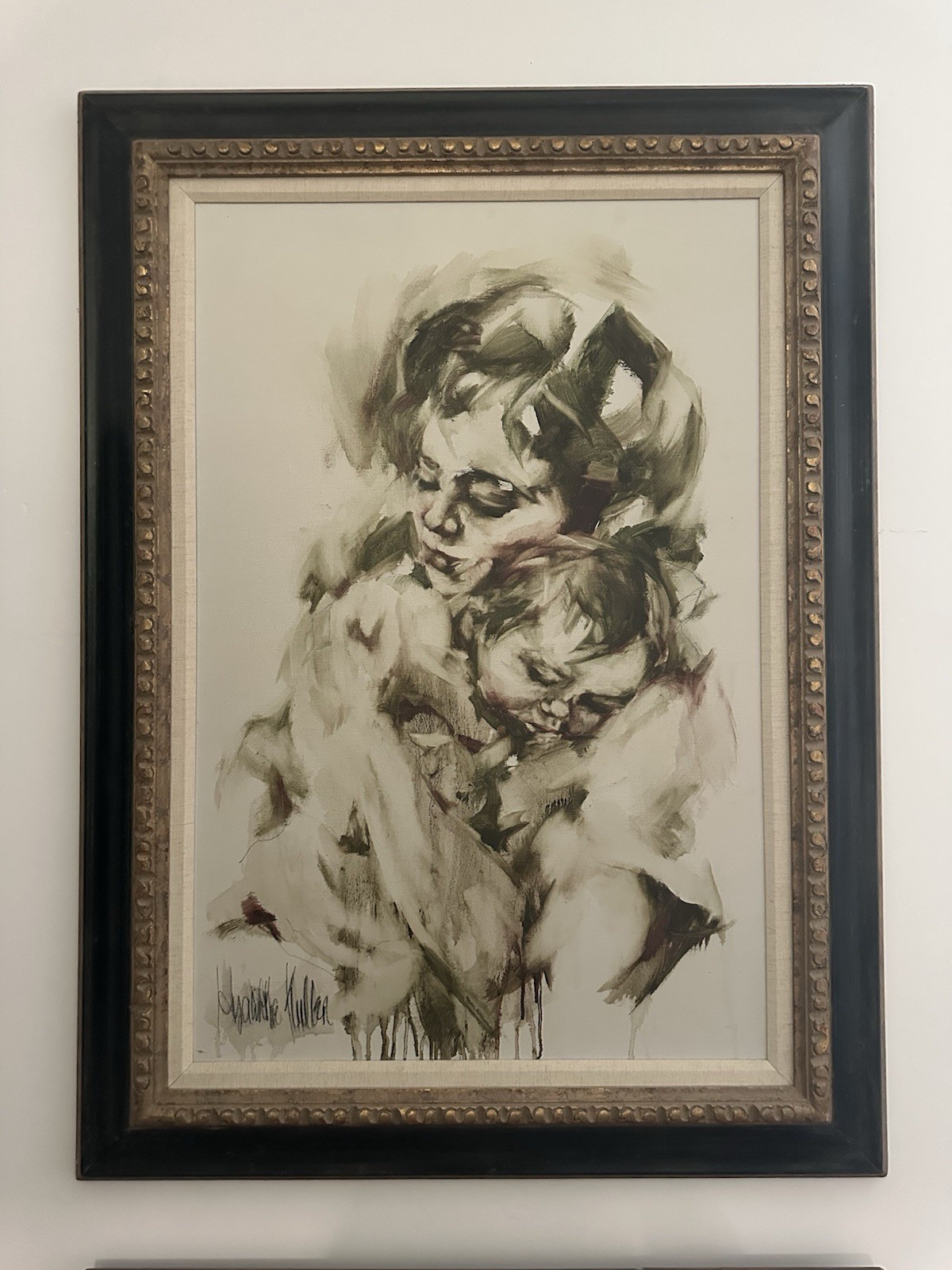 Hyacinthe Kuller Baron MOTHER AND CHILD Original Oil Painting on Canvas Framed Hyacinthe Kuller Baron MOTHER AND CHILD Original Oil Painting on Canvas Framed