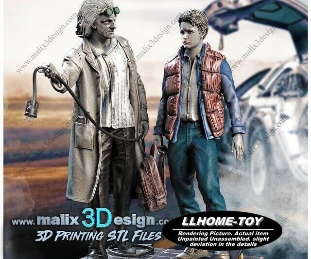 1/6 Doc And Marty Resin 3d Print Model Unpainted Unassembled GK statue Figure