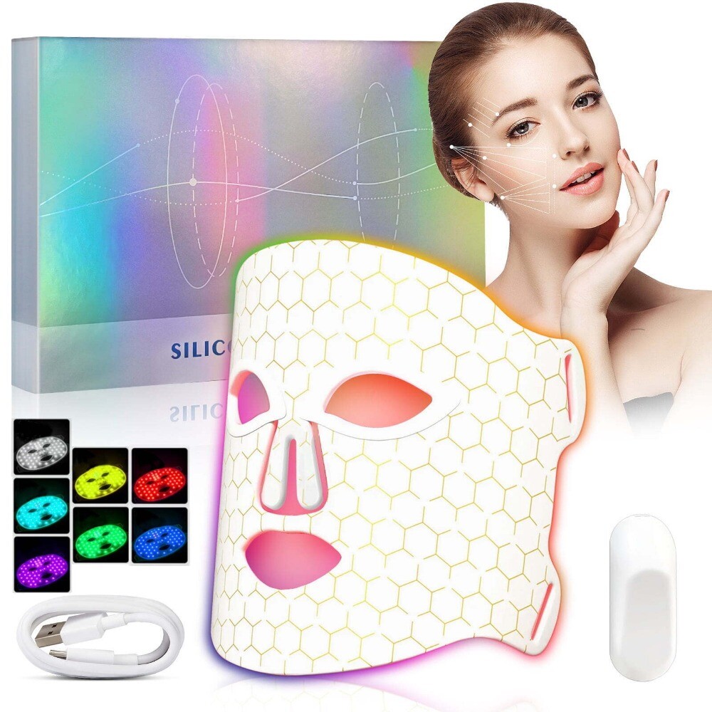 7 Colors LED Light Photon Face Mask Rejuvenation Facial Skin Therapy Wrinkle USA 7 Colors LED Light Photon Face Mask Rejuvenation Facial Skin Therapy Wrinkle USA