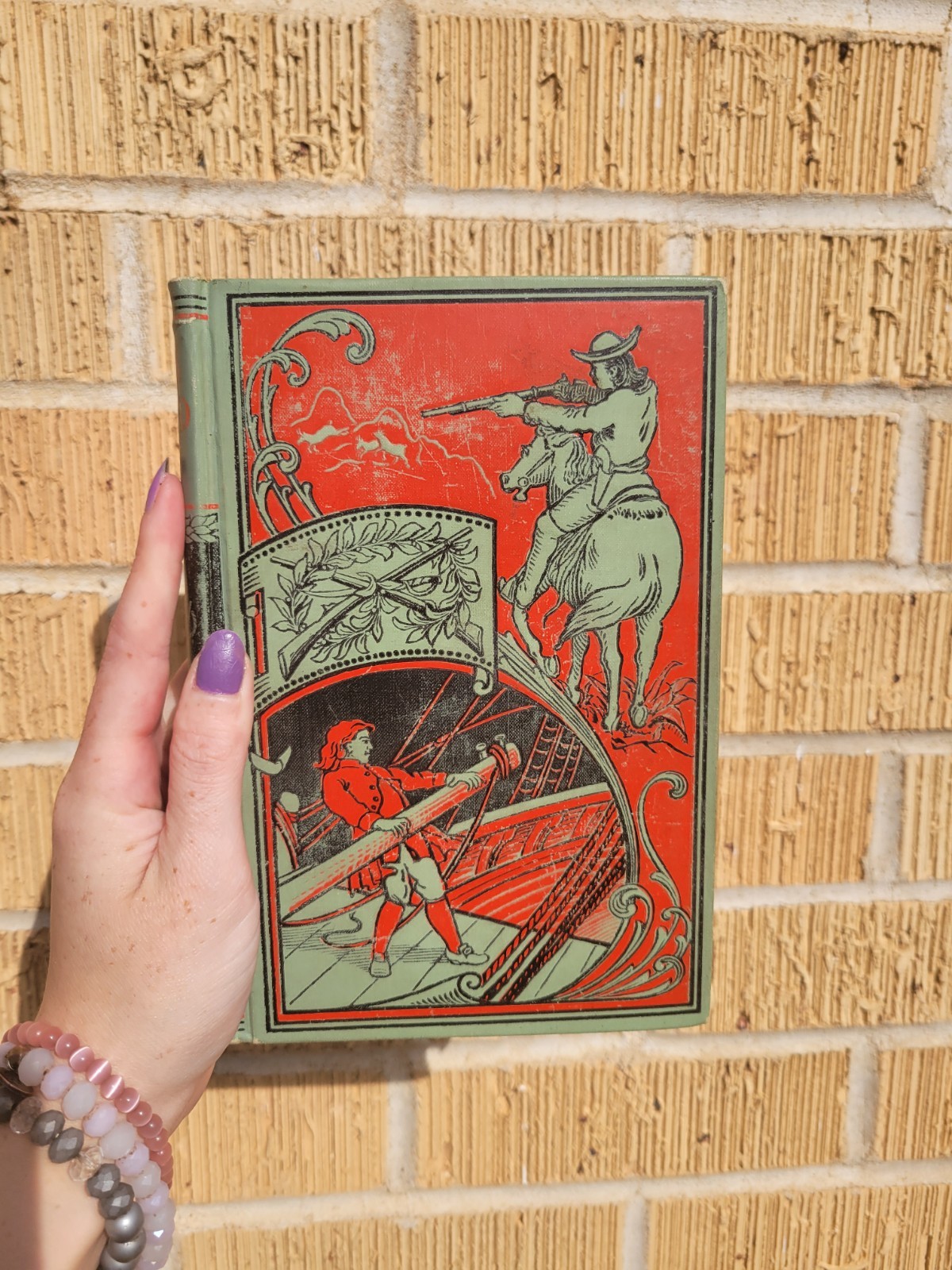 Antique Jules Verne Leather Bound Book 1800s Edwardian Dark Academia Rare