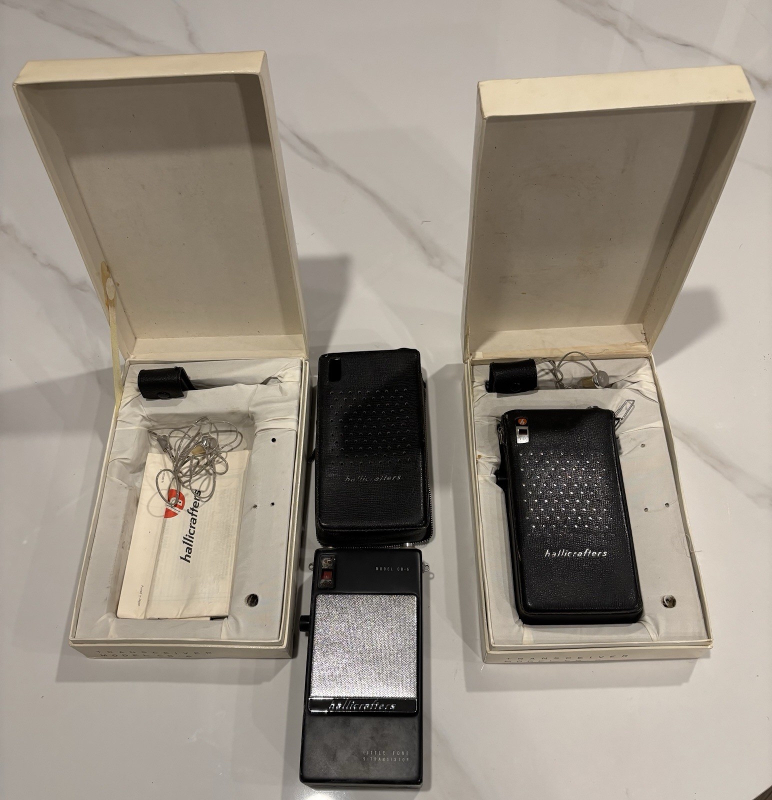 Hallicrafters Littlefone CB-6 VTG 1964 Untested. OG Boxes, Leather Case, Earbud