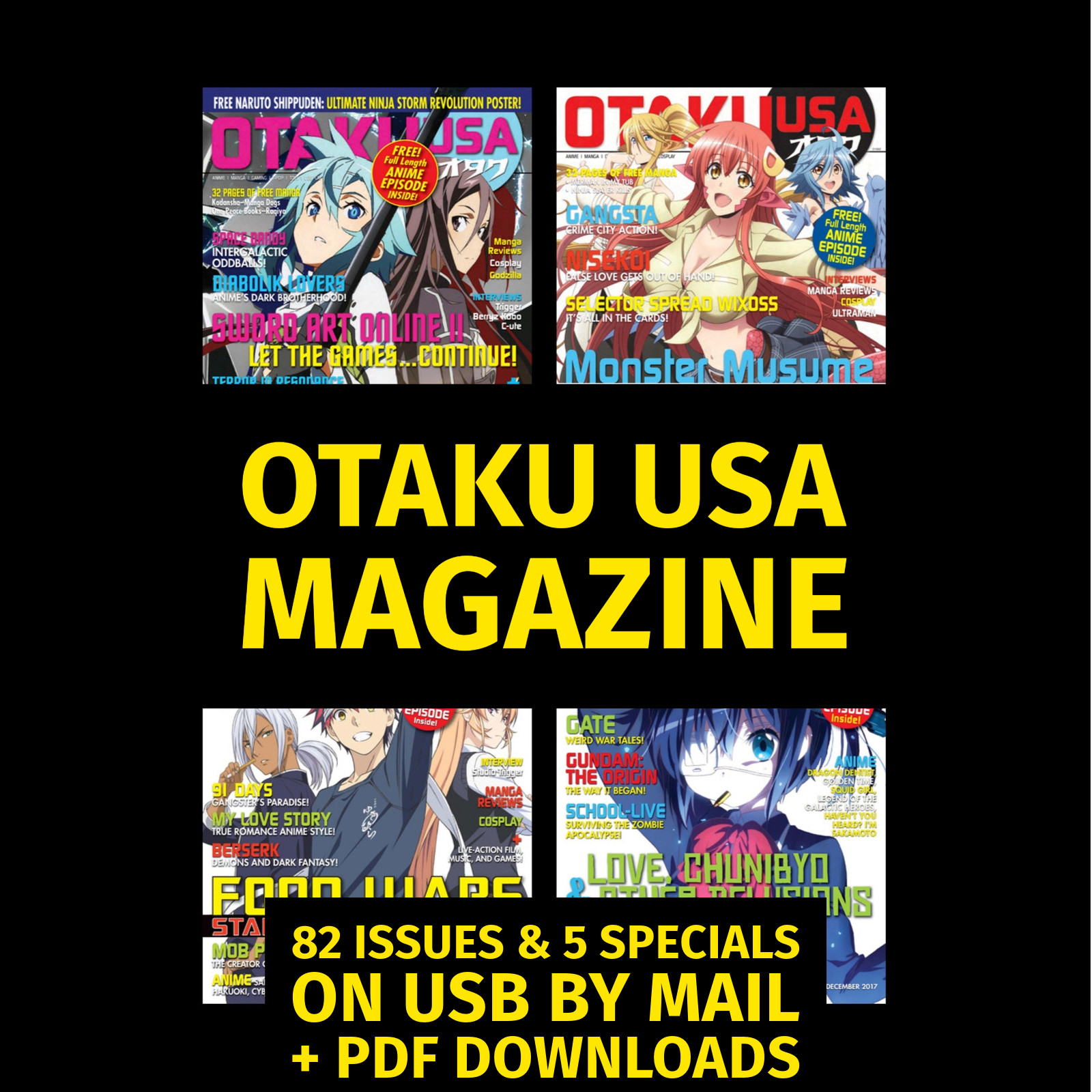 Otaku USA Anime & Manga Magazine 87 Issues Archive on USB Flash Drive + bonus