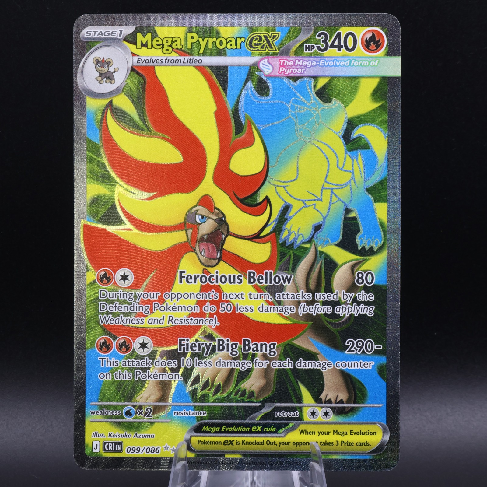 Pokemon Mega Pyroar ex 099/086 Crimson Haze Special Illustration NM/Gradable⭐