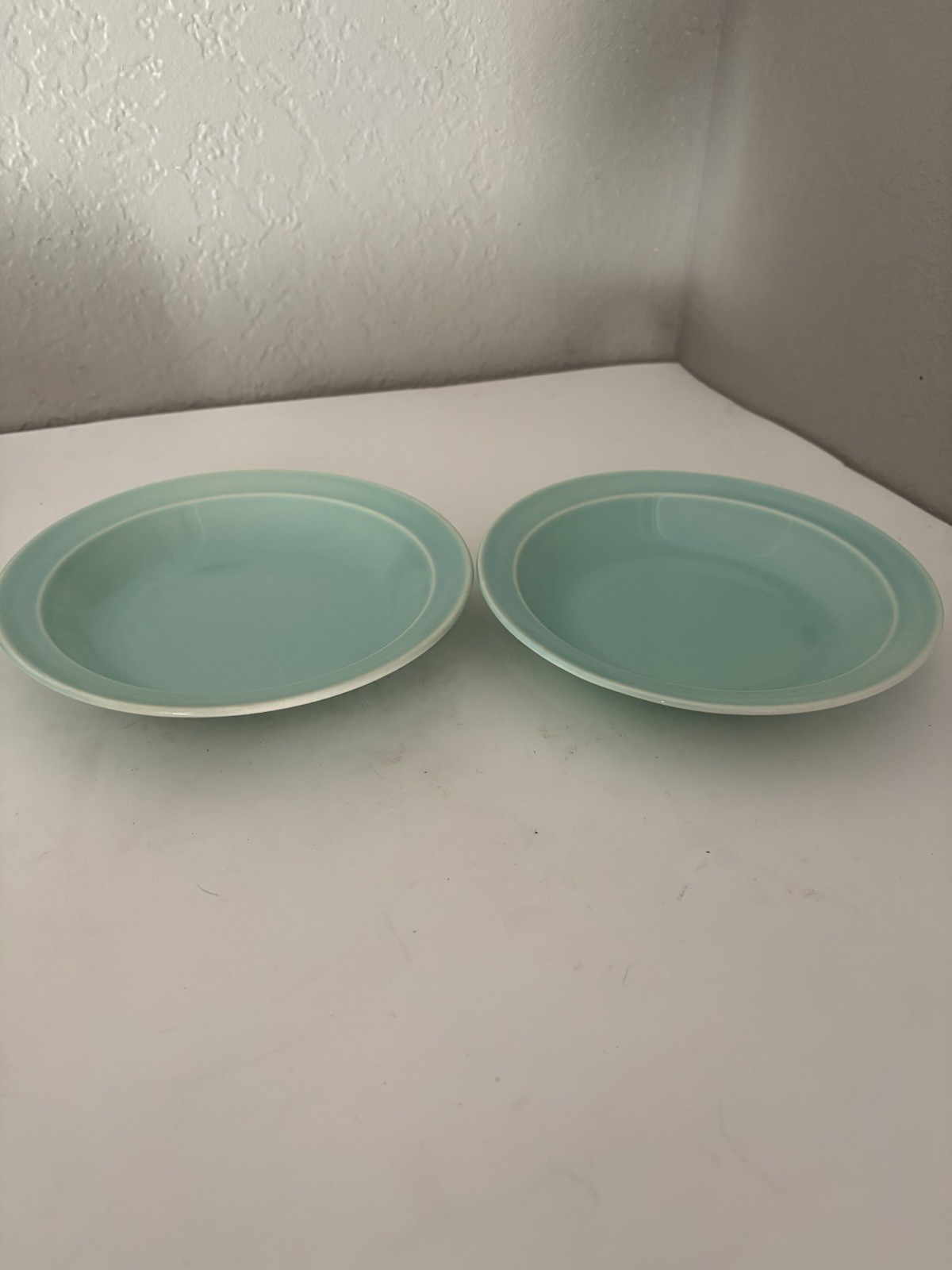 Vintage Lu-Ray Pastels Dishes (2) 7 3/4 Inch Bowls Green Vintage Lu-Ray Pastels Dishes (2) 7 3/4 Inch Bowls Green