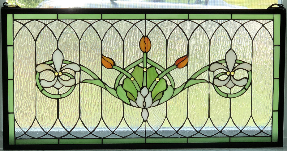 Tiffany Style Stained Glass Window Panel \