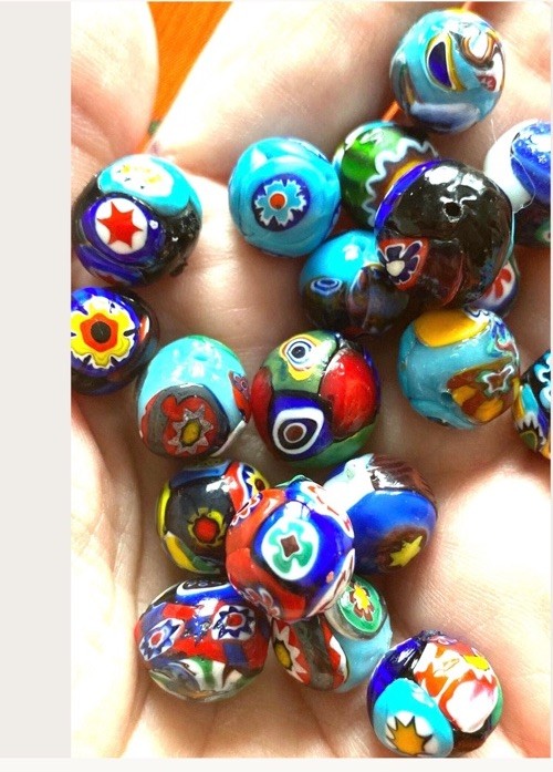 1 bead 14mm Vintage Fine Italian Millefiori Pearl Beads by Ercole Moretti 1 bead 14mm Vintage Fine Italian Millefiori Pearl Beads by Ercole Moretti
