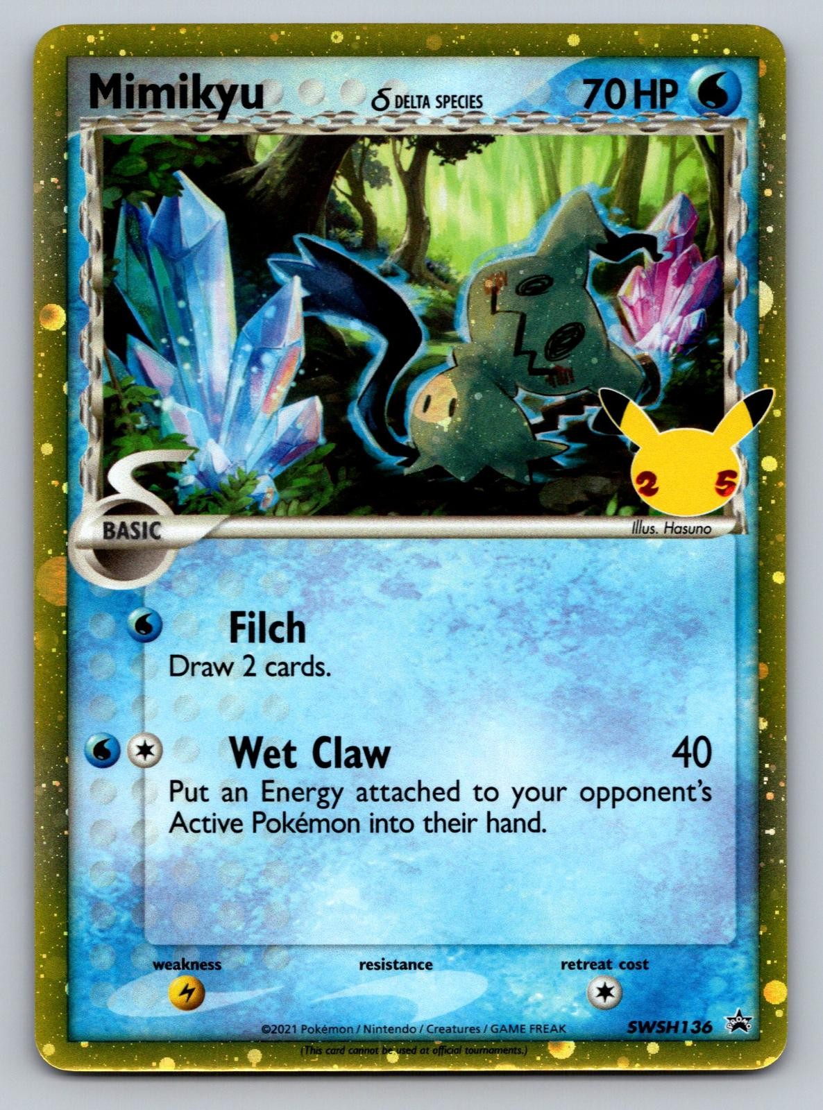 Mimikyu (Delta Species) SWSH136 Holo Promo Sword & Shield Promo Pokemon NM Mimikyu (Delta Species) SWSH136 Holo Promo Sword & Shield Promo Pokemon NM