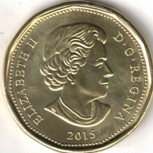 2015 Canada Brilliant Uncirculated One Dollar QEII & Loonie Coin 2015 Canada Brilliant Uncirculated One Dollar QEII & Loonie Coin
