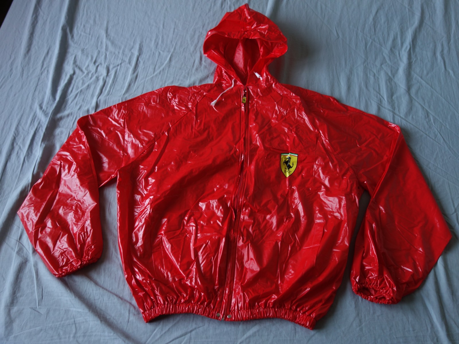 vintage agip ferrari light pvc jacket