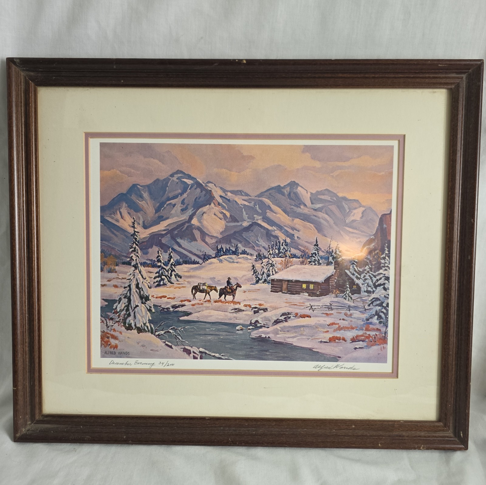 18x15 Framed Alfred Wands Print \'December Evening\' Signed And Numbered. 34/200 18x15 Framed Alfred Wands Print \'December Evening\' Signed And Numbered. 34/200
