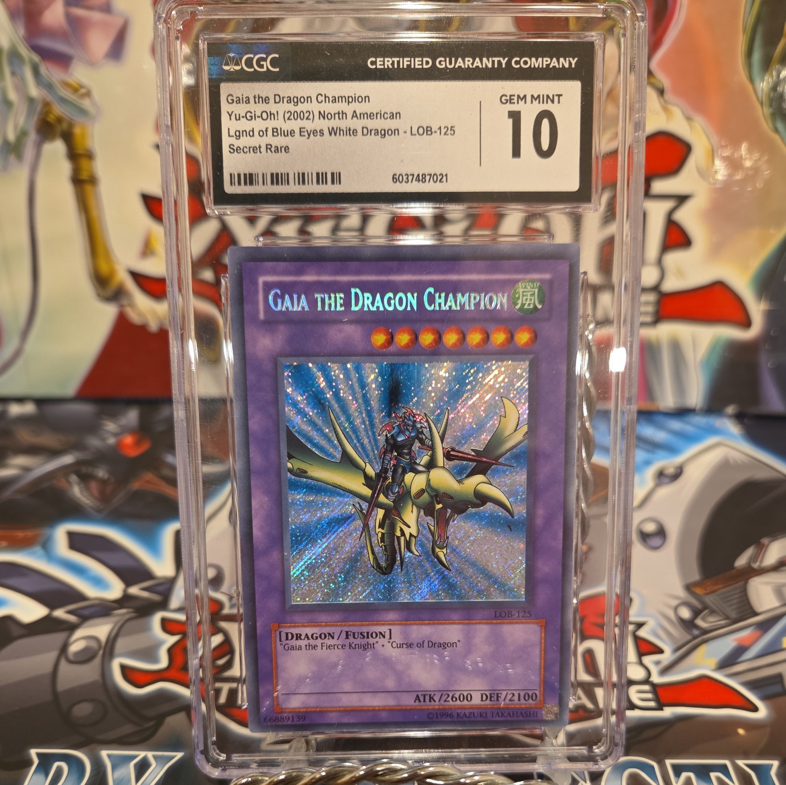 2002 Yu-Gi-Oh Gaia The Dragon Champion LOB-125 CGC GEMT MINT 10 2002 Yu-Gi-Oh Gaia The Dragon Champion LOB-125 CGC GEMT MINT 10