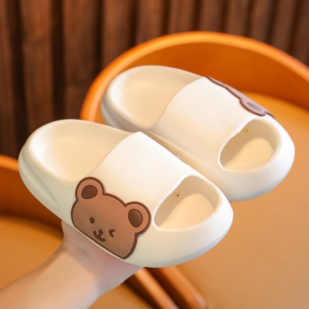 Kids Toddler Cute Bear Slippers Boys Girls Soft Sole Non-Slip Foam Sandals Slide