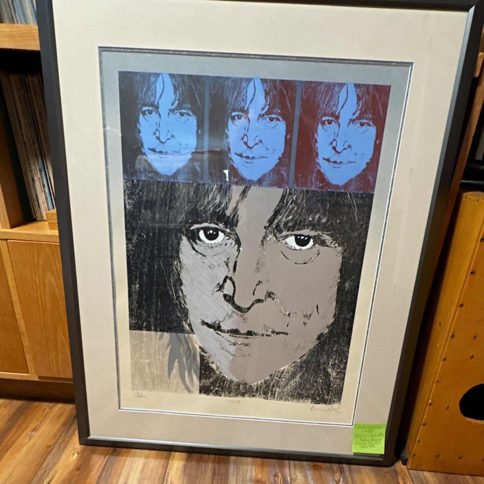 Ronnie Wood John Lennon 1988 Pop Art Print Signed Ltd Ed 108/150 Framed