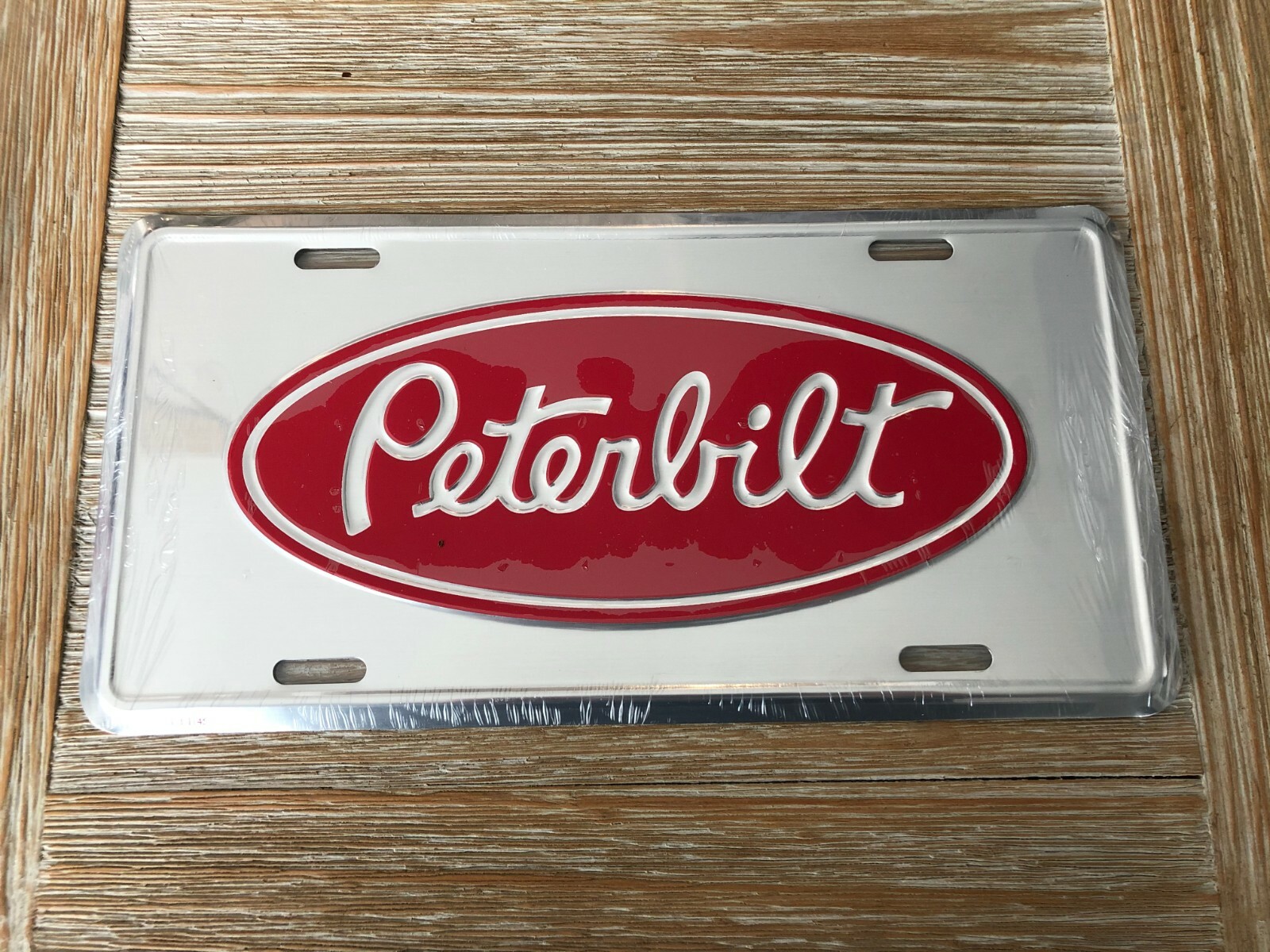Authentic - Embossed Metal Peterbilt Vehicle License Plate Car Tag Semi 