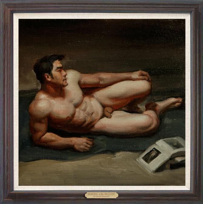Hand Painted Oil Painting Original Muscular Male Figure Nude Body Wall Art Decor