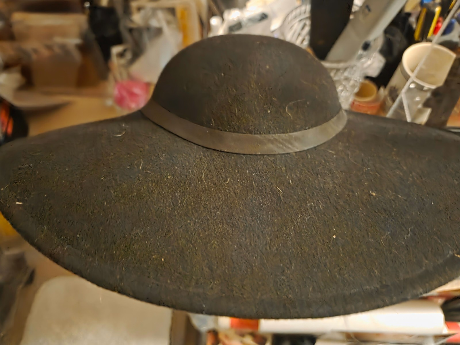 Joan Crawford Owned and worn fur felt wide brim  MGM Tag from Sydney Guilaroff