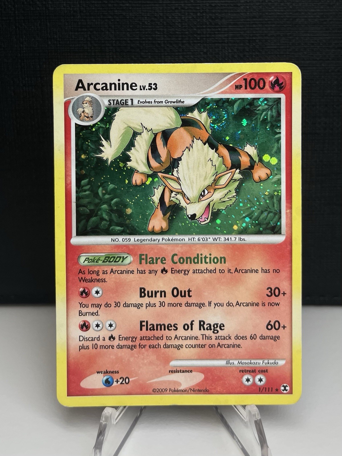 Arcanine 1/111 Rising Rivals Holo LP/MP