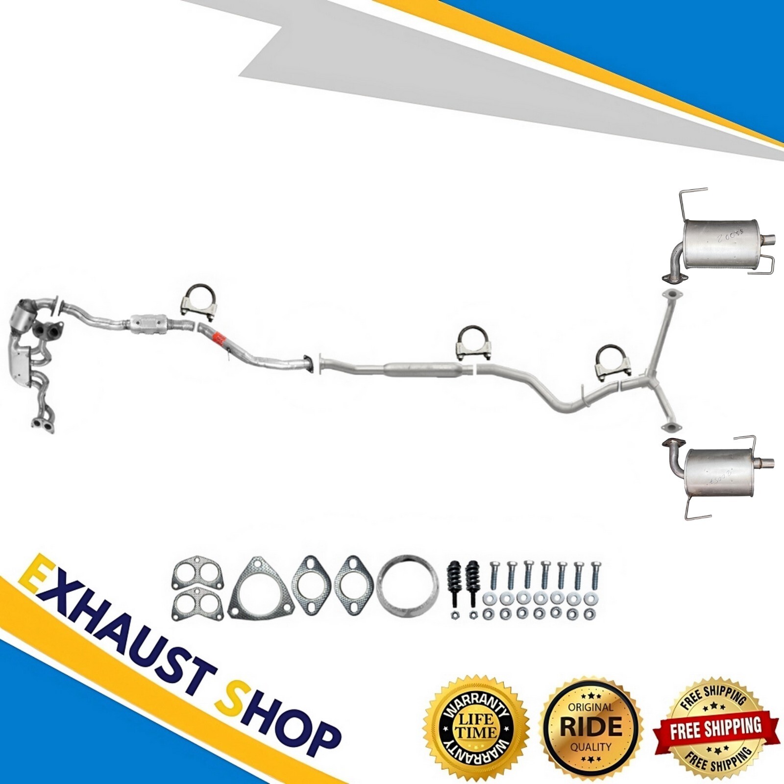 Complete ExhaustSystem Fit 2011 2012 2013 Subaru Forester2.5L NaturallyAspirated