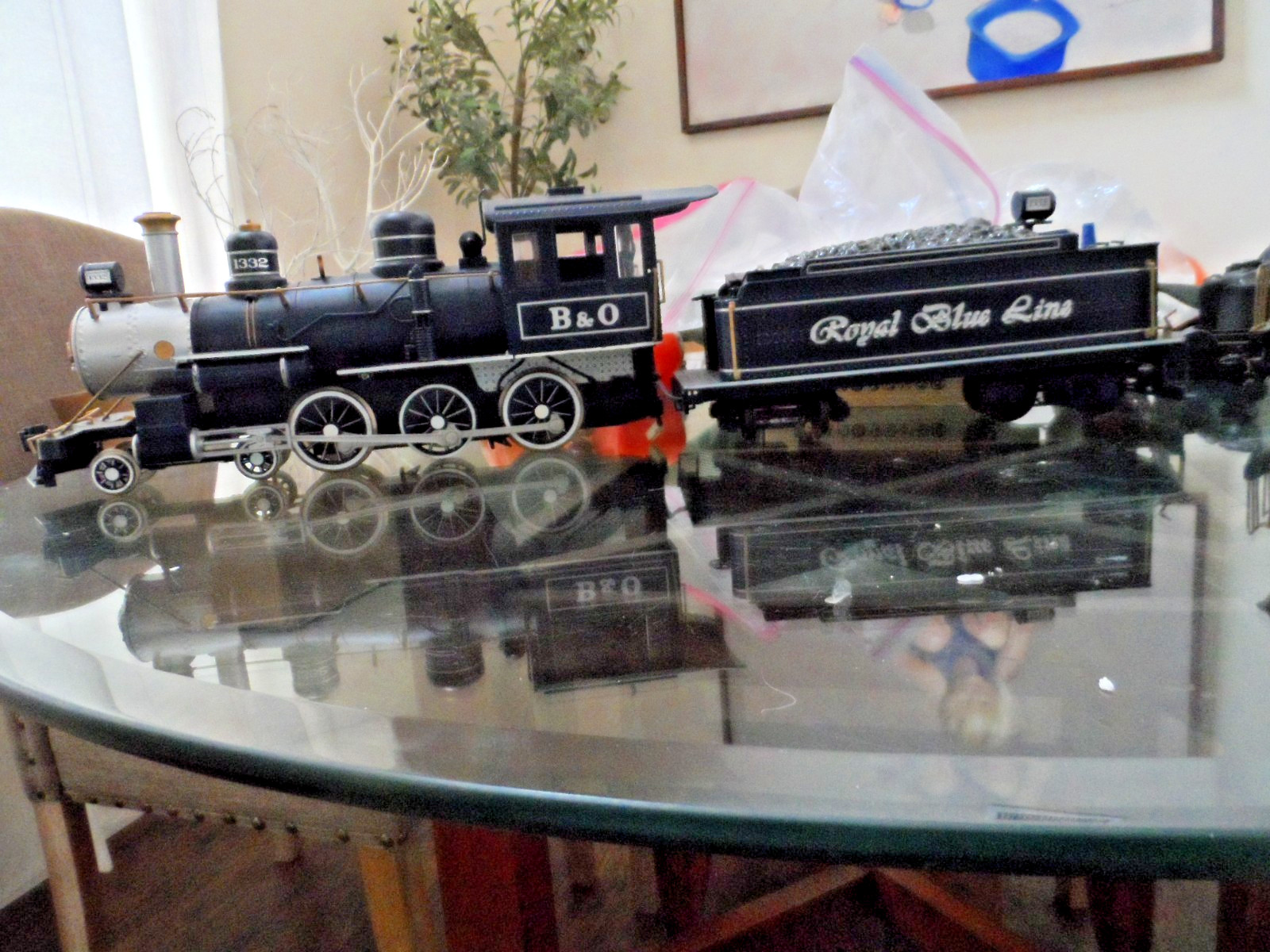 BACHMANN G SCALE BALTIMORE OHIO ROYAL BLUE LINE LOCOMTIVE W/AUDIO TENDER #1332
