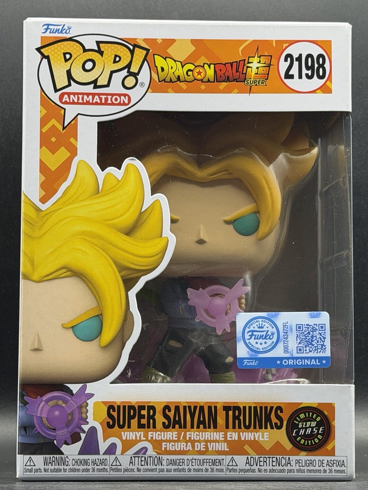 Funko Pop Dragon Ball Super Saiyan Trunks #2198 GITD Chase Mint Box W/ Protector