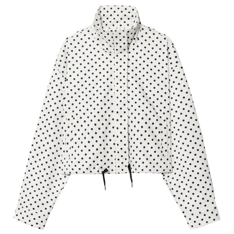 HXAO Polka Dot Bomber Jacket Women\'s Jackets Demi-Season Oversized Long Sleeve T HXAO Polka Dot Bomber Jacket Women\'s Jackets Demi-Season Oversized Long Sleeve T