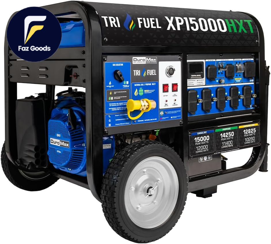 Duromax XP15000HXT 15,000 Watt Tri Fuel Portable Home Power Backup HXT Generator