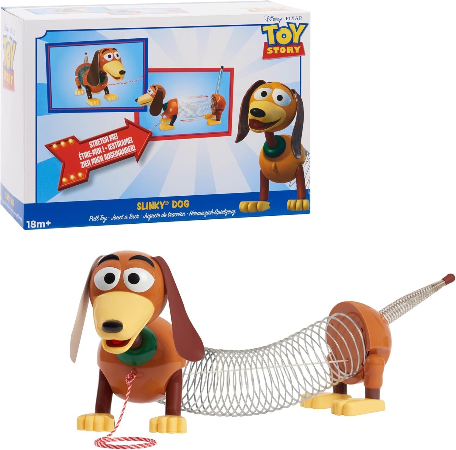 Disney Pixar\'s Toy Story Slinky Dog Pull Toy Walking Spring Toy for Boy and Girl