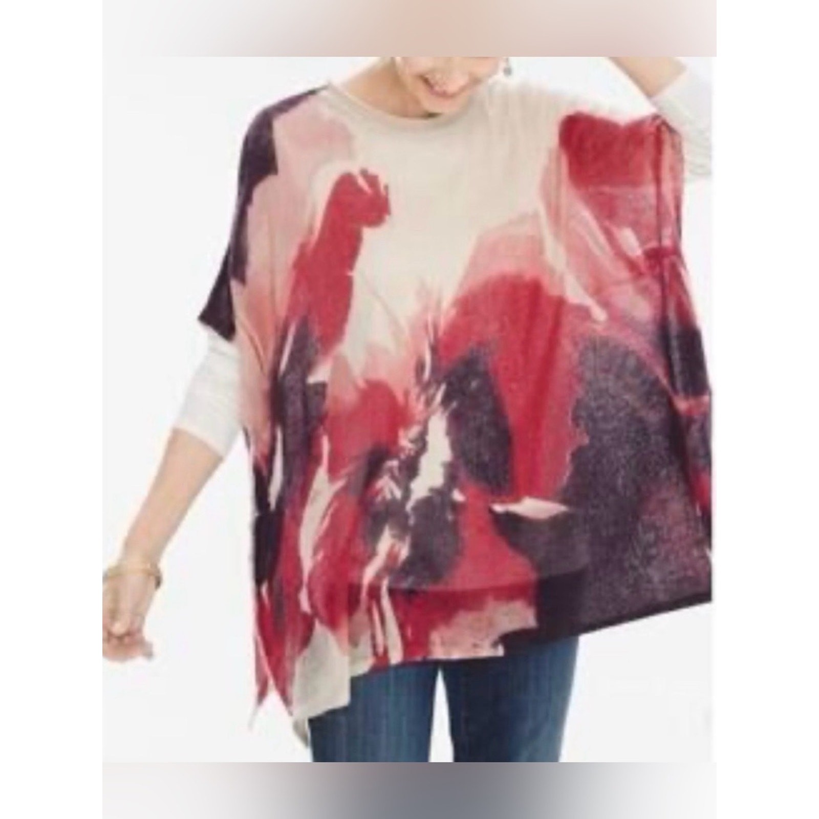 NWT - Chico’s Placed Floral Print Poncho