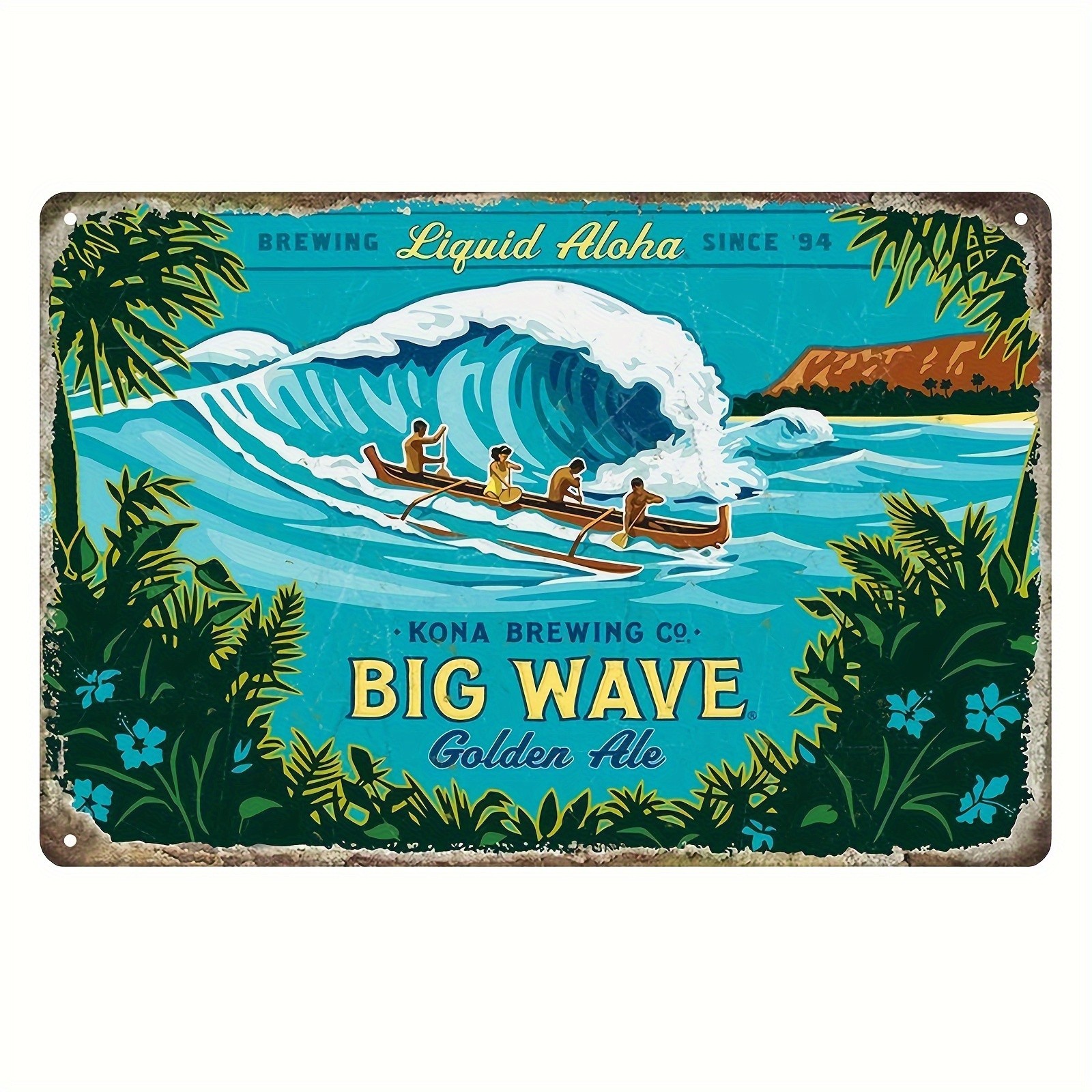 1pc Kona Brewing Co. Big Wave Golden Ale Vintage Tin Metal Signs 8