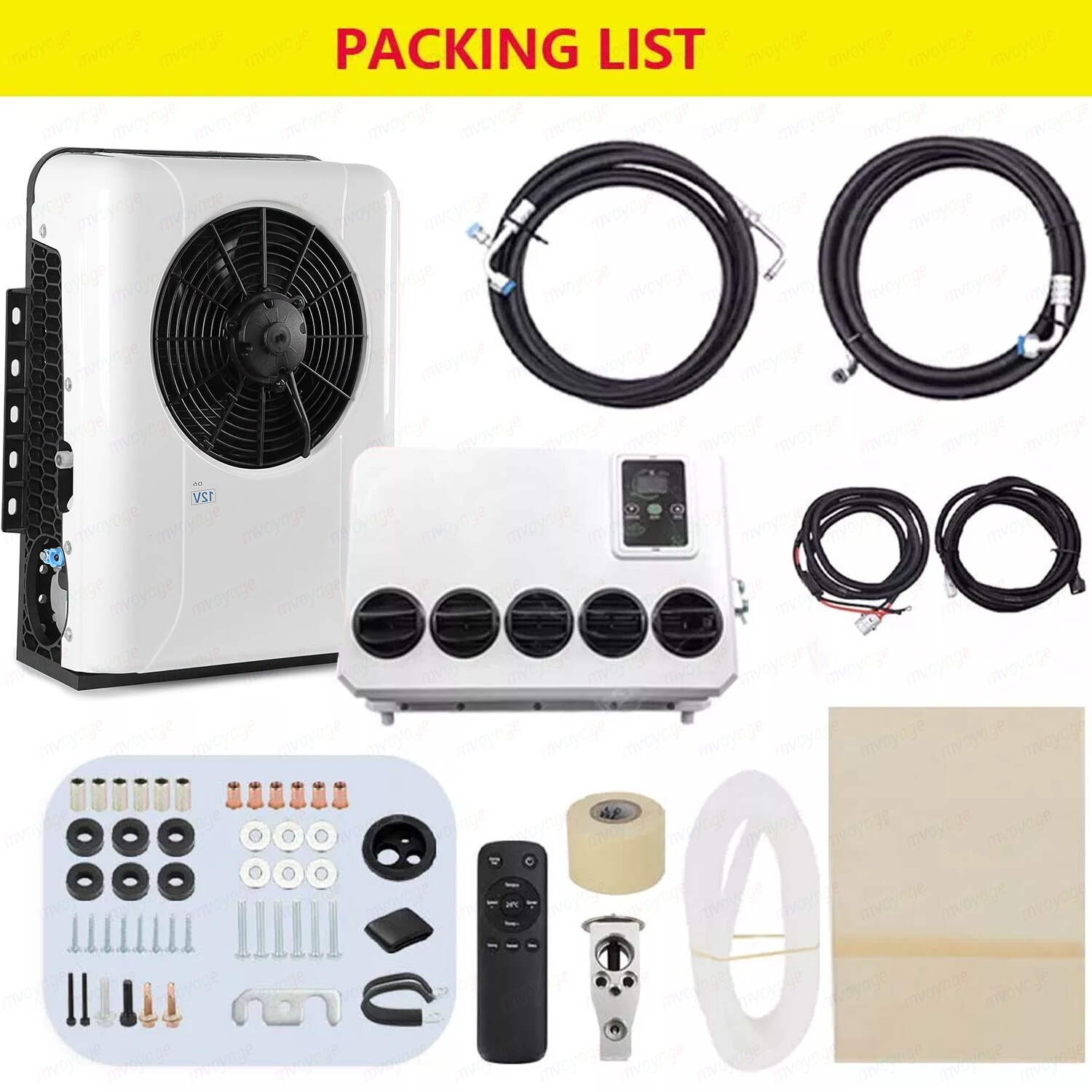 12V 12000 BTU Truck Cab Air Conditioner Split A/C For Semi Trucks Bus RV Caravan