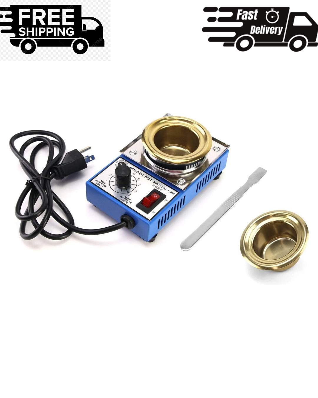 Solder Pot, 150W 110V, 50Mm Soldering Bath Titanium Plate, Capacity 500G 200-450