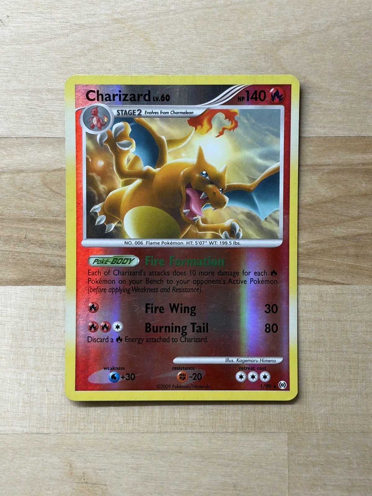 Charizard Reverse Holo Platinum Arceus 1/99 Holo Rare Lightly Played LP Pokemon