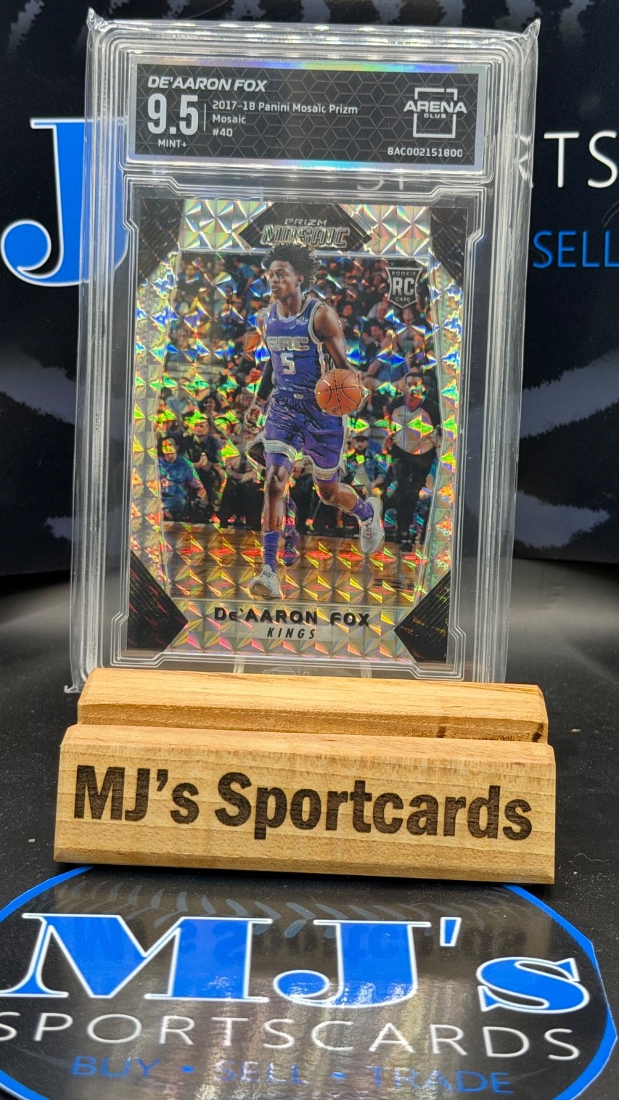 De\'Aaron Fox 2017-18 Panini Mosaic #40 Prizm Mosaic (RC) Arena 9.5
